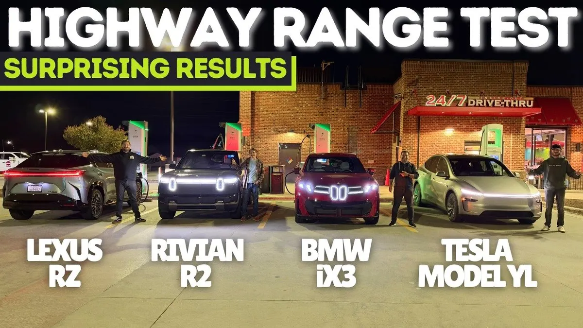Highway-тест: BMW iX3 проїхав найдалі, випередивши Rivian R2 і Tesla