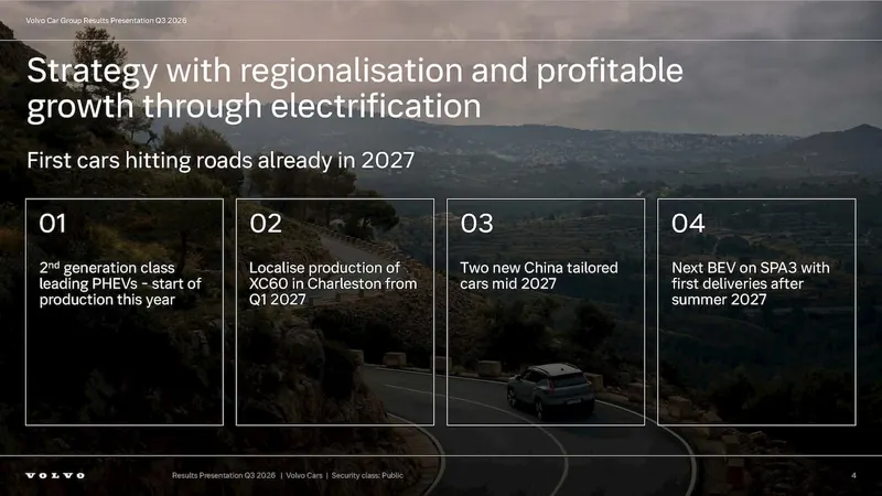 Слайд презентації Volvo Cars за підсумками Q3 2026